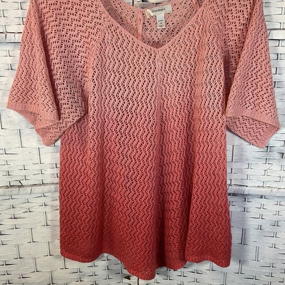 Ladies Pink Ombre Knit Top - Picture 2 of 3